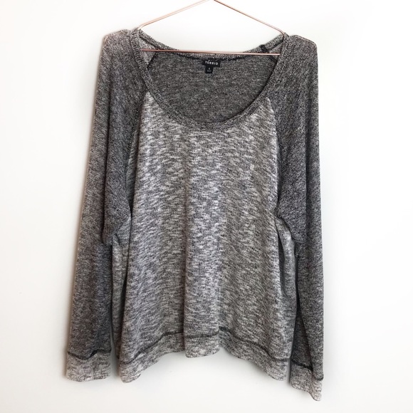 torrid Sweaters - TORRID Two Tone Gray Casual Sweater